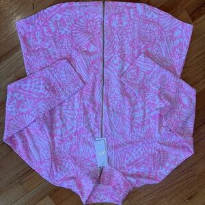 Lilly Pulitzer Pink and White Zip-Up Jacket